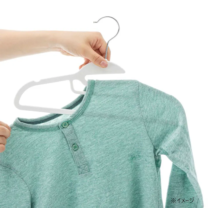 すべりにくい起毛加工ハンガー キッズ用 ホワイト 3本組