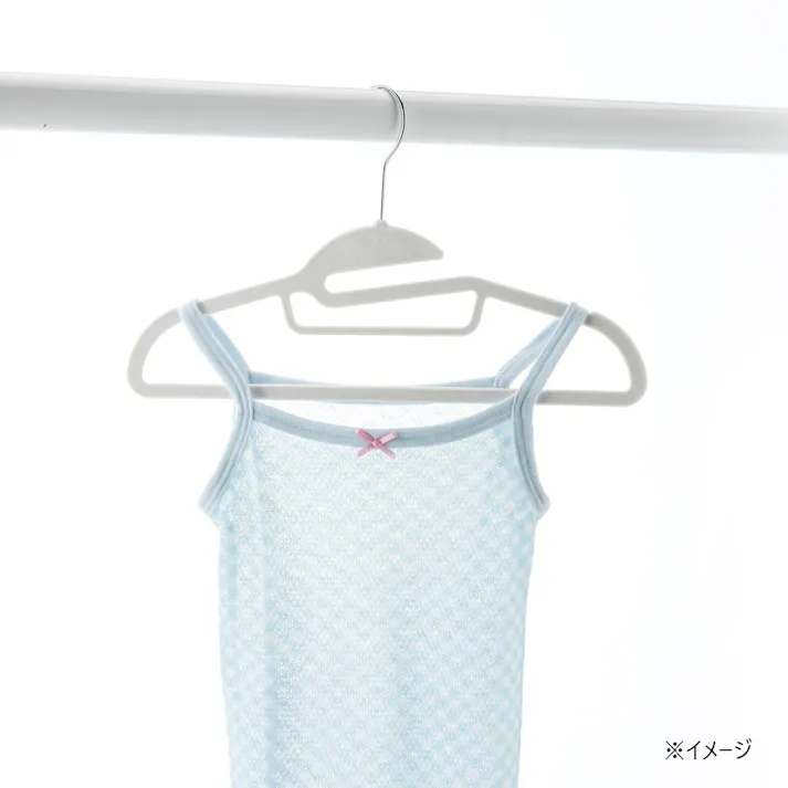 すべりにくい起毛加工ハンガー キッズ用 ホワイト 3本組