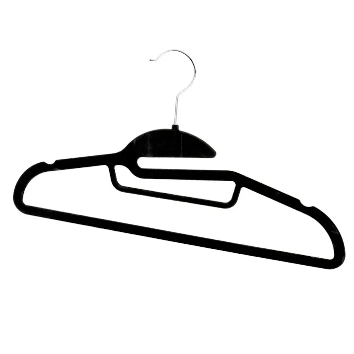 すべりにくい起毛加工ハンガー 38cm ブラック 5本組