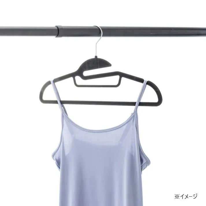すべりにくい起毛加工ハンガー 38cm ブラック 5本組
