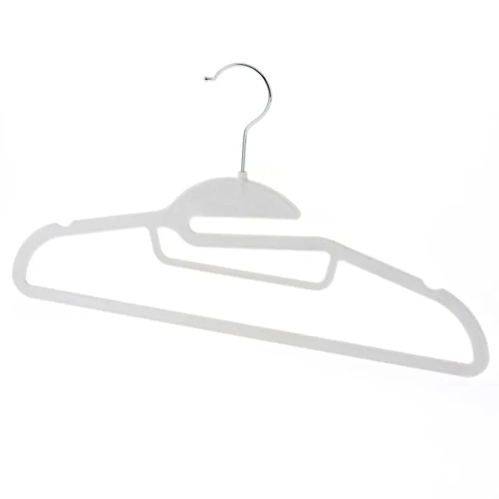 すべりにくい起毛加工ハンガー 38cm ホワイト 5本組