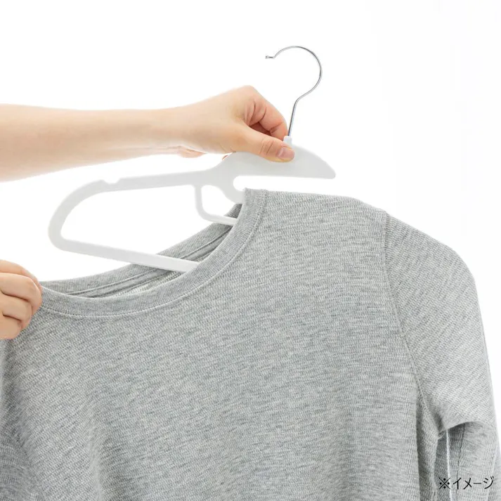 すべりにくい起毛加工ハンガー 38cm ホワイト 5本組