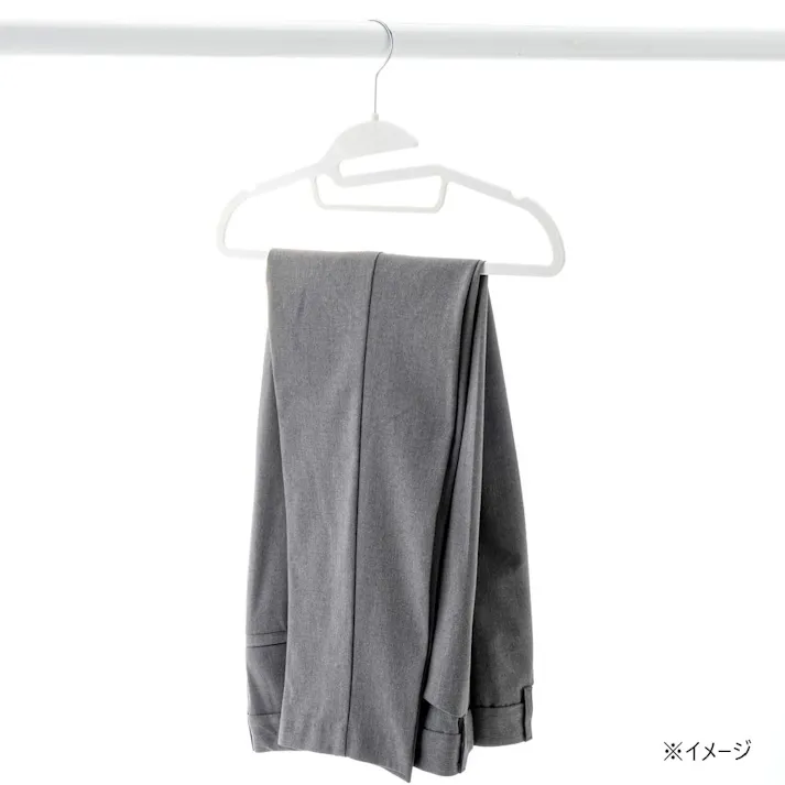 すべりにくい起毛加工ハンガー 38cm ホワイト 5本組