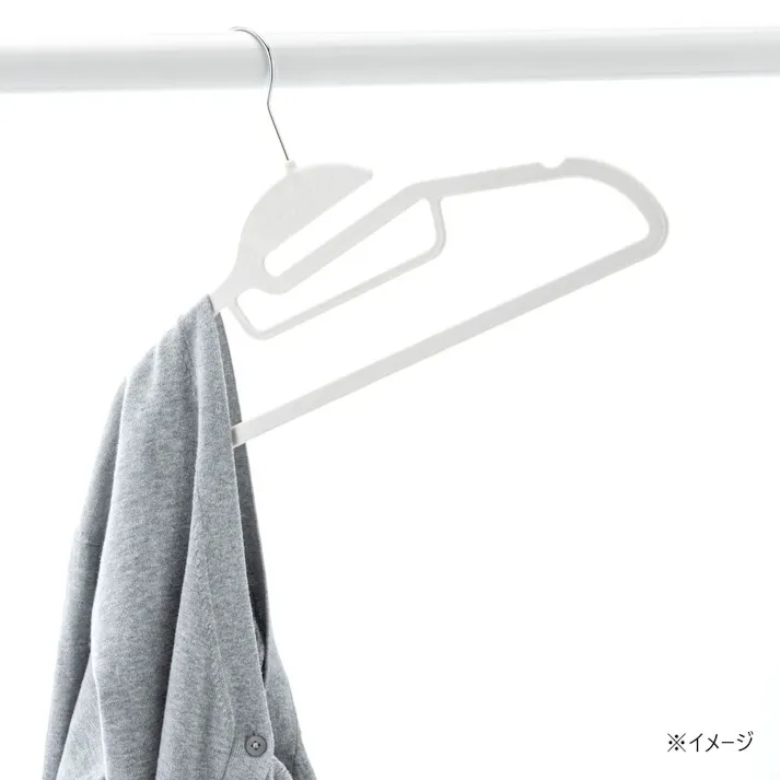 すべりにくい起毛加工ハンガー 38cm ホワイト 5本組