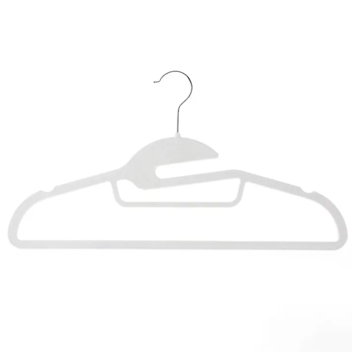 すべりにくい起毛加工ハンガー 45cm ホワイト 5本組
