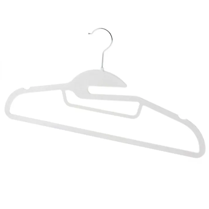 すべりにくい起毛加工ハンガー 45cm ホワイト 5本組