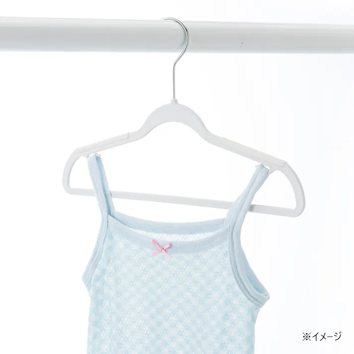 すべり止め付きハンガー キッズ用 ホワイト 5本組