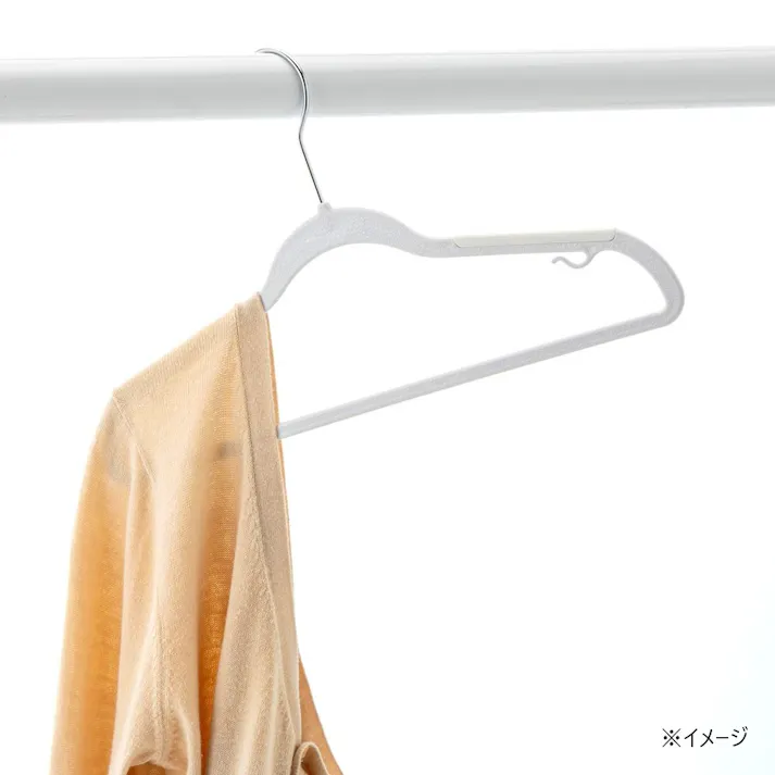 すべり止め付きハンガー キッズ用 ホワイト 5本組