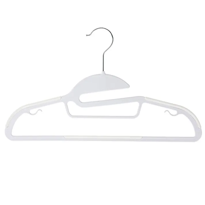 襟元が伸びにくいすべり止め付きハンガー 38cm ホワイト 5本組