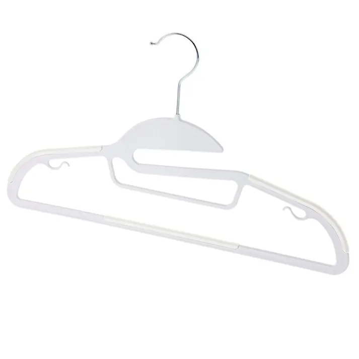襟元が伸びにくいすべり止め付きハンガー 38cm ホワイト 5本組