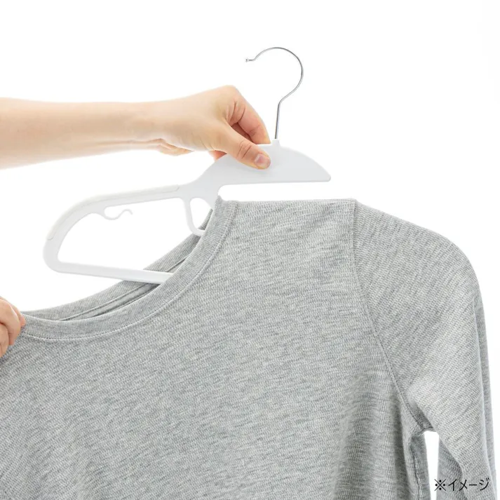 襟元が伸びにくいすべり止め付きハンガー 38cm ホワイト 5本組