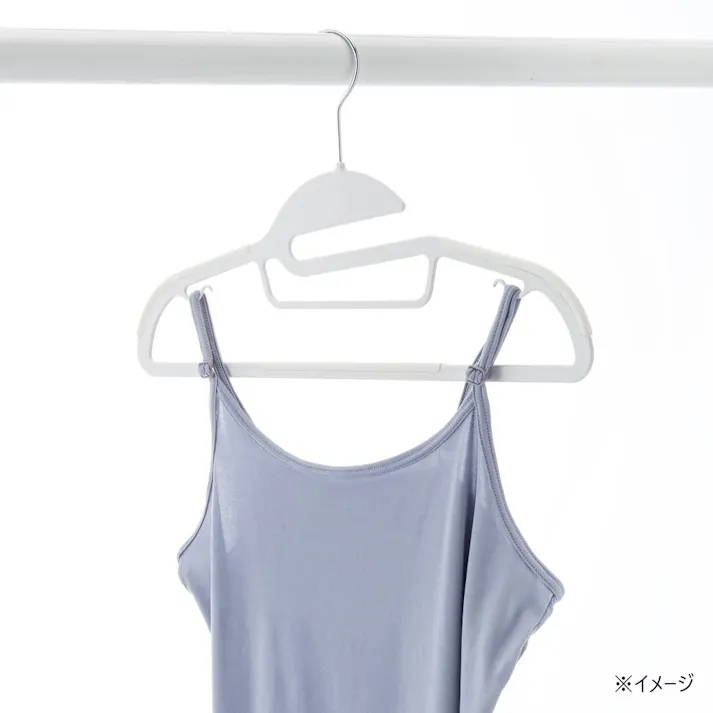 襟元が伸びにくいすべり止め付きハンガー 38cm ホワイト 5本組