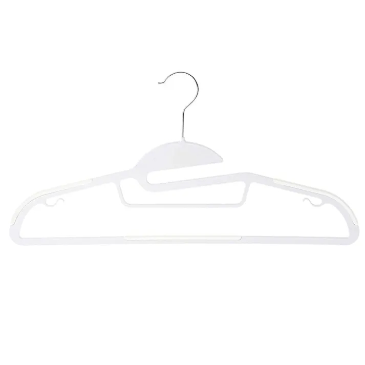襟元が伸びにくいすべり止め付きハンガー 45cm ホワイト 5本組