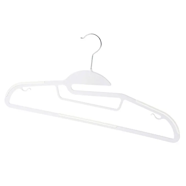 襟元が伸びにくいすべり止め付きハンガー 45cm ホワイト 5本組