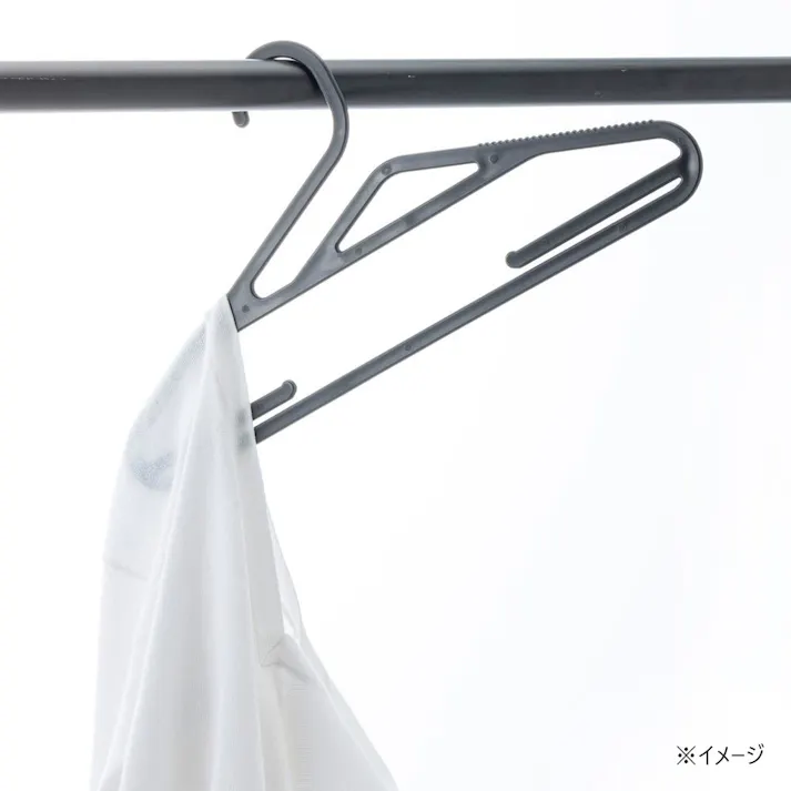 襟元が伸びにくいストッパーつきハンガー ブラック 5本組