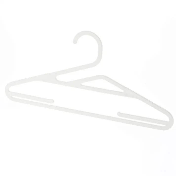 襟元が伸びにくいストッパーつきハンガー ホワイト 5本組