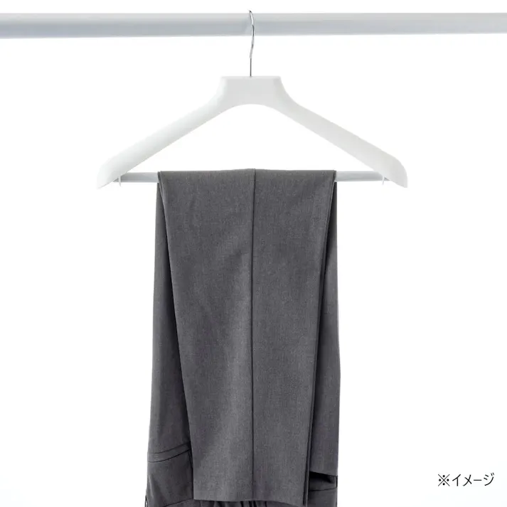 ボトムスがすべりにくいスーツハンガー 40cm ホワイト