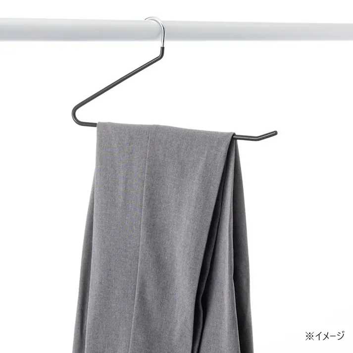 すべらないスチールズボンハンガー ブラック 2本組