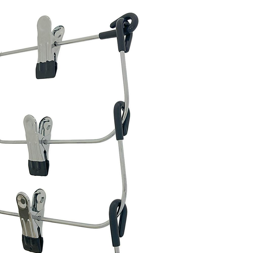 すべらない縦にかけられるスチールボトムスハンガー 4段 | 衣類