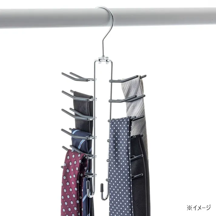 すべらないスチールネクタイハンガー ブラック