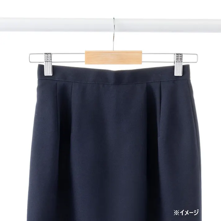 スライドクリップ付き木製ボトムスハンガー 2本組