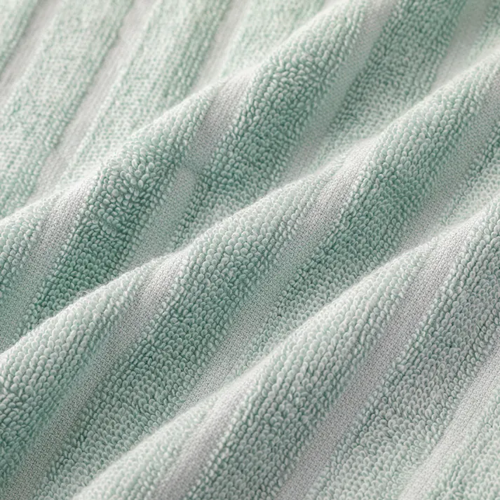 乾きやすいドビーボーダー バスタオル ターコイズブルー(販売終了)