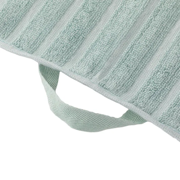 乾きやすいドビーボーダー バスタオル ターコイズブルー(販売終了)