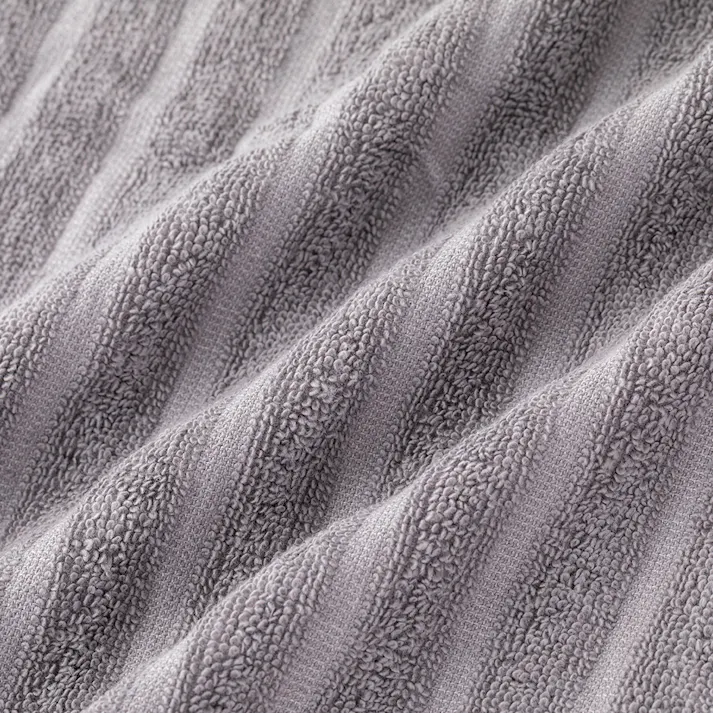 乾きやすいドビーボーダー バスタオル グレー(販売終了)