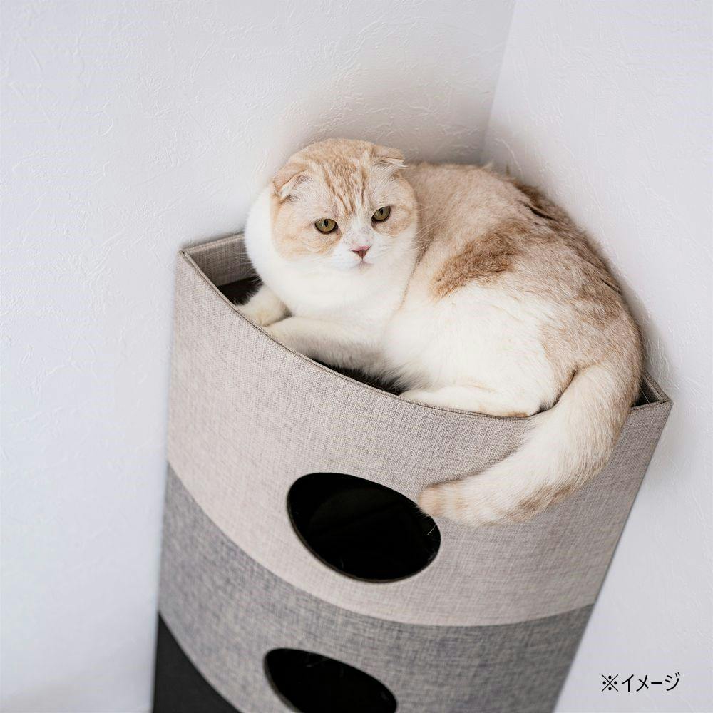 キャットインテリアタワー NECOTAコーナー グレー | ペット用品