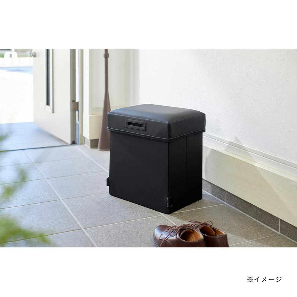 持ち運びできる防災収納スツール ブラック | 椅子・チェア・スツール