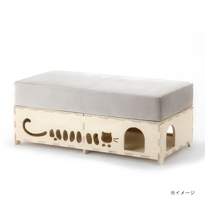 【CDM】ねこのトンネルベンチ M(シナ)【別送品】