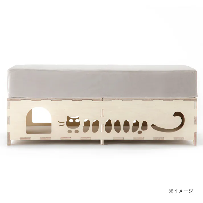 【CDM】ねこのトンネルベンチ M(シナ)【別送品】