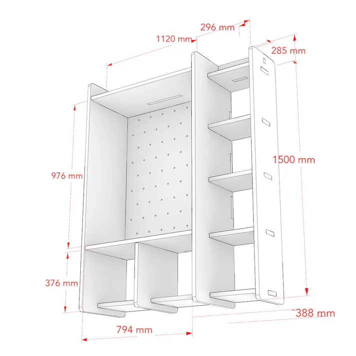 【CDM】ミニヌック付き本棚 S【別送品】