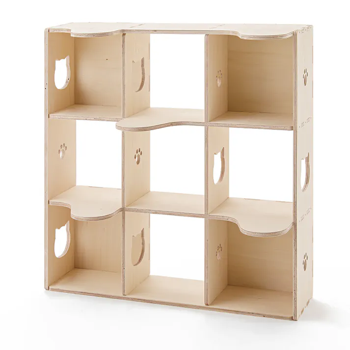 【CDM】ねこのアパートシェルフ M(シナ)【別送品】