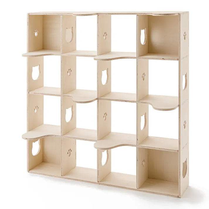 【CDM】ねこのアパートシェルフ L(シナ)【別送品】