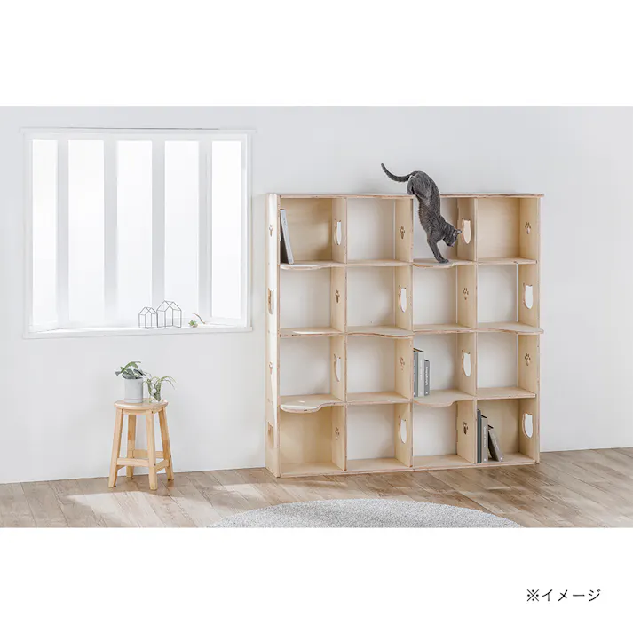 【CDM】ねこのアパートシェルフ L(シナ)【別送品】