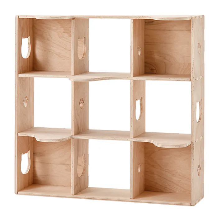 【CDM】ねこのアパートシェルフ M(ラワン)【別送品】