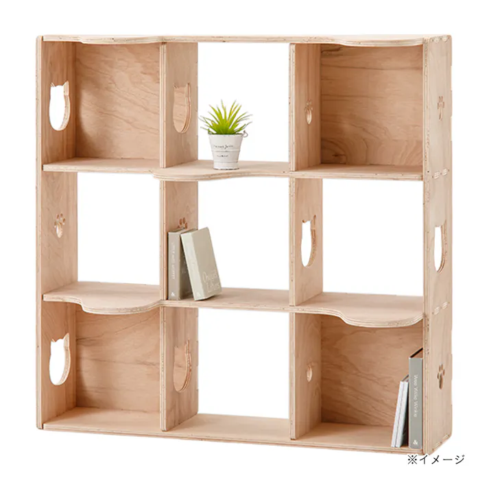【CDM】ねこのアパートシェルフ M(ラワン)【別送品】