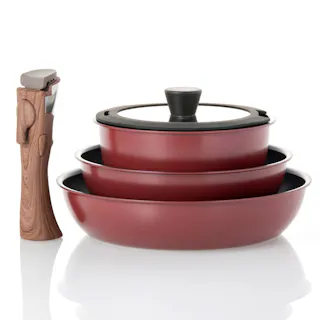 取っ手が外せる軽量フライパン&鍋 5点セット