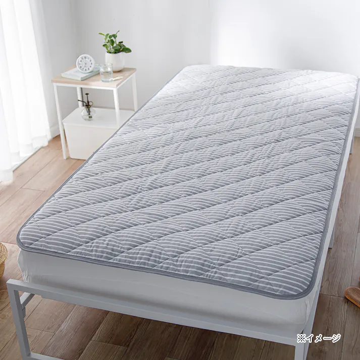 綿100%の敷パッド Pitapa グレー ダブル 140×200cm