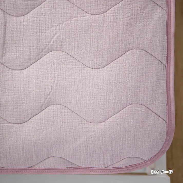 綿100%のガーゼ敷パッド Pitapa パープル セミダブル 120×200cm
