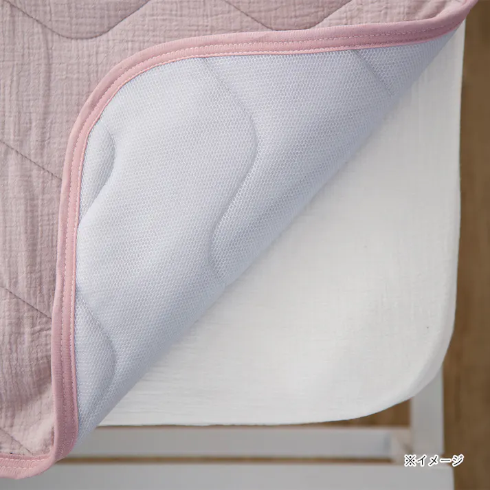 綿100%のガーゼ敷パッド Pitapa パープル セミダブル 120×200cm