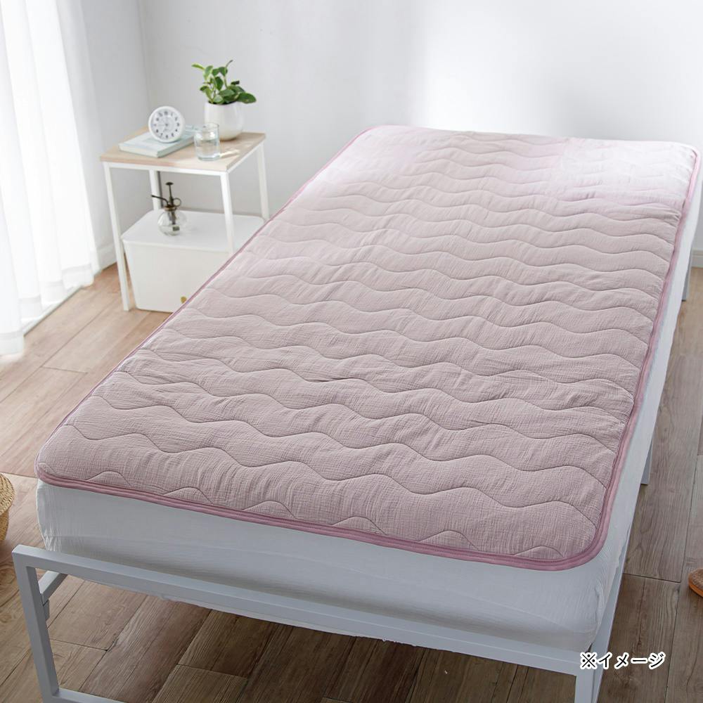 綿100%のガーゼ敷パッド Pitapa パープル セミダブル 120×200cm | 布団