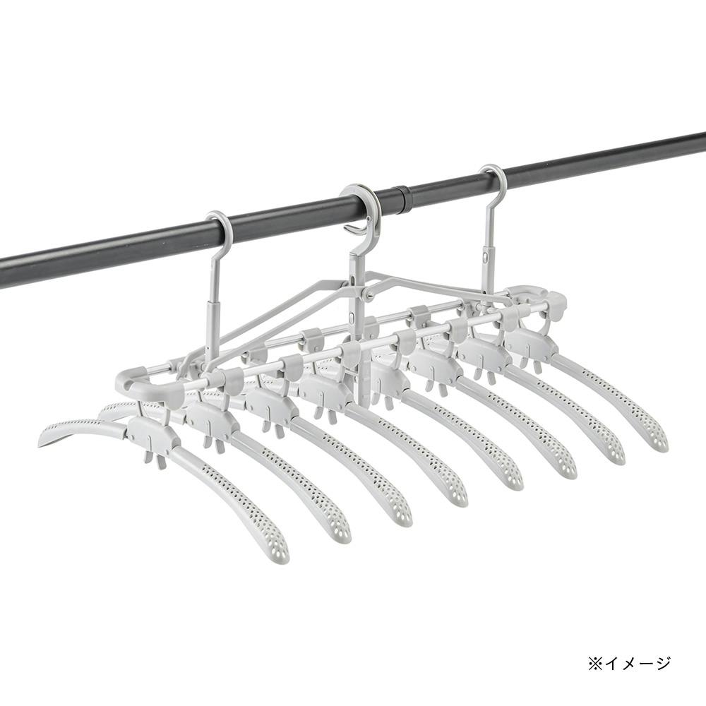 渡し干しできる 楽干し・楽カケワンタッチスライド 8連ハンガー | 洗濯