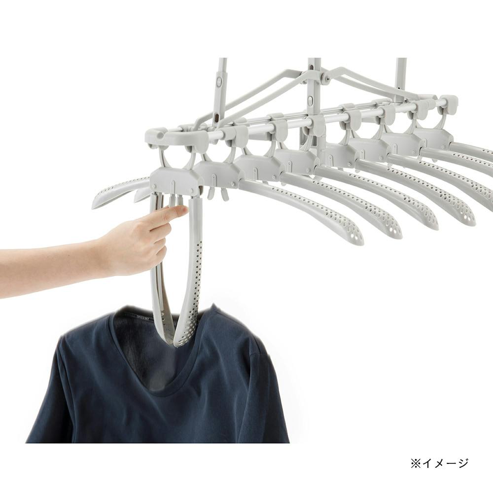 渡し干しできる 楽干し・楽カケワンタッチスライド 8連ハンガー | 洗濯