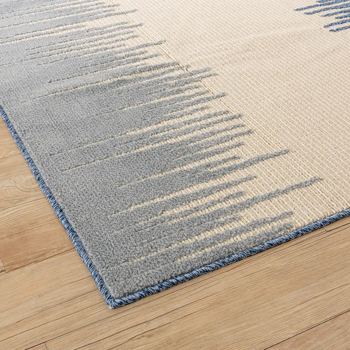 防炎・防ダニラグ 杏 ネイビー 130×185cm