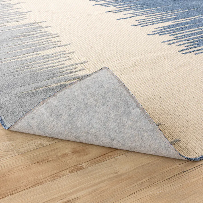 防炎・防ダニラグ 杏 ネイビー 130×185cm