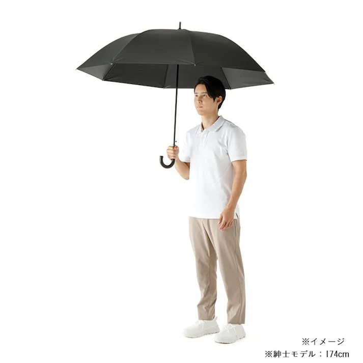 日差しも紫外線も雨も遮れる長傘 75cm ブラック