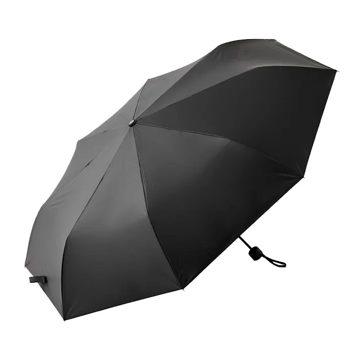 日差しも紫外線も雨も遮れる折傘 70cm ブラック