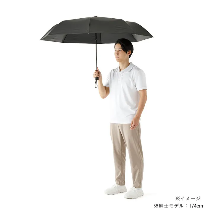 日差しも紫外線も雨も遮れる折傘 70cm ブラック